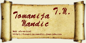 Tomanija Mandić vizit kartica